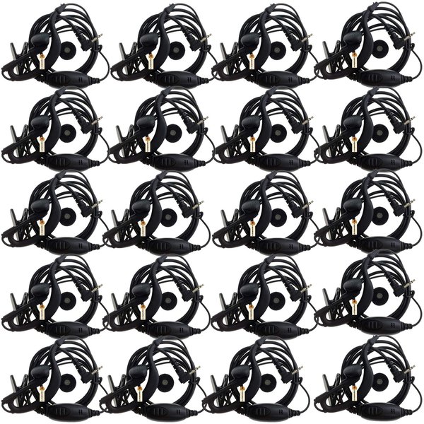 Lsgoodcare 20Pack 2.5MM 1 Pin G Shape Earhook Ear-Clip Headset Earpiece PTT and Mic Compatible for Motorola Talkabout 2 Way Radio MH230R MR350R MS350R MT350R MH230TPR Walkie Talkie