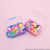 AUEAR, 2 Pack Mini Suitcase Boxes Plastic Candy Box Small Reception Gift Box Travel Case for Wedding Party Decoration (Pink & Blue)