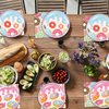 40pcs Donut Party Supplies,include 20 dessert plate, 20 Napkin,Used for Candyland Birthday Party Decoration