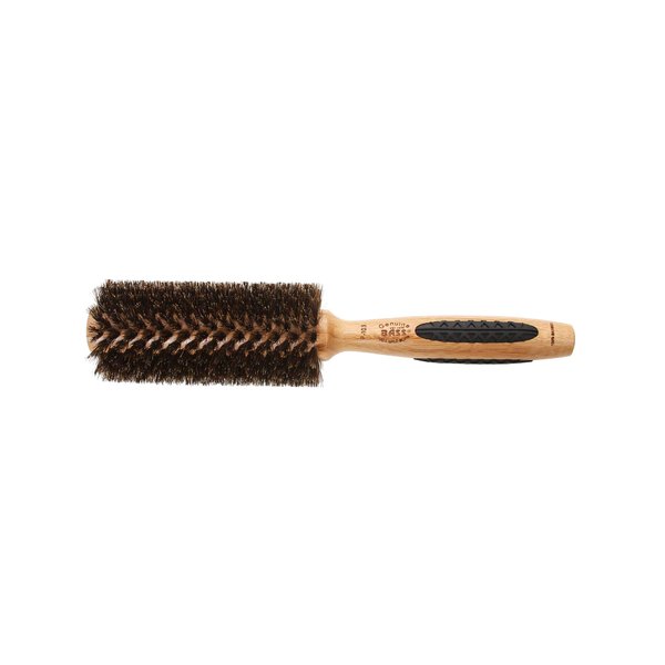 Bass Brushes | P Series | Straighten & Curl Round Hair Brush | Deluxe Length Styling Head | Natural Bristle | Pure Bamboo Handle | Medium Barrel | Model P103