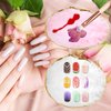 2 Pcs Resin Nail Art Palette, Gold Edge Nail Polish Color Mixing Palette, Round Nail Painting Display Tray Cosmetic Mixing Tools Nail Art Accessories for Nail DIY Supplies(White Pink)