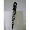 Generic 3 inch black filigree flower smaller alligator hair claw clip clamp