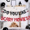 Halloween Banner, Glitter Do You Like Scary Movies Wall Banner Hanging Garland Creepy Horror Scream Movie Night Party Decorations for Halloween Themed Birthday Party Decoration Supplies