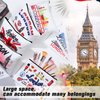 Huhumy 9 Pcs City Cosmetic Bag New York Souvenir Zipper Pouch Los Angeles Souvenir Gifts Italy Paris Broadway Alaska Makeup Purse for Girls Women Traveler Birthday Christmas Party Favors (London)