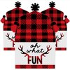 Big Dot of Happiness Prancing Plaid - Treat Box Party Favors - Reindeer Holiday and Christmas Party Goodie Gable Boxes - Set of 12