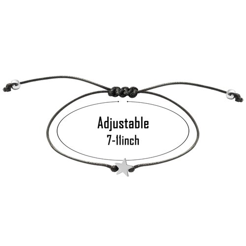 WATINC 18th Birthday Wish Bracelet for Girls, Adjustable Star Shape Bracelet for Valentine’s Birthday Gift, Make A Wish Bracelet for Couple Friendship, Women Teen Girl Jewelry Fashion Charm Bracelet