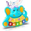 Baby Piano Toys 6+ Months Musical Toys 6 to 12 Months Early Learning Elephant Piano Keyboard Music&Light Up Infant Baby Toys for 6 9 12 18 Months 1st Birthday Gifts for 1 2 Years Old Boys Girls