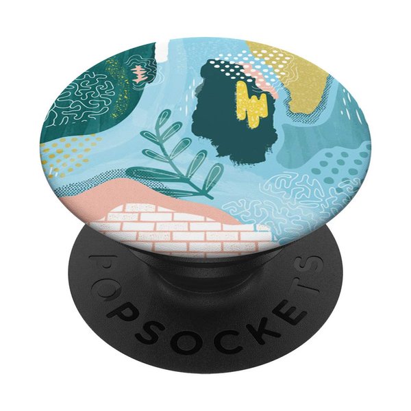 Sassy Southern Charm & Grace Whimsical Pink Aqua & Turquoise Elements Pattern on Black PopSockets St
