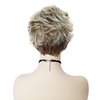 GNIMEGIL Old Lady Wig Blonde Hair Short Curly Wigs Natural Mommy Wig with Bangs for Women Heat Resistant Synthetic Cosplay Wig Halloween Costume for Women