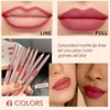 DENESTUP Lip Liner Set, 6 Colors Longwear and Pigmented Matte Lip Pencil Makeup, Smooth Application, Retractable Waterproof Lip Liner
