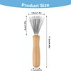 Andibro Hair Brush Cleaner Tool, Comb Cleaning Brush Rake Design Brush Cleaner Wooden Handle Hair Remover Mini Hair Instrument for Removing Hairs Dust Dirt Lint Home Salon