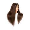 Cosmetology Mannequin Head With 60% Real Hair 26 inch Long Cosmetology Mannequin Head For Hair Styling Brown Hair Training Head Hairdresser Practice Doll Head With Clamp Holder