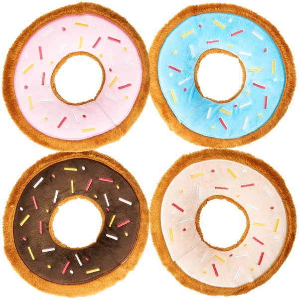 SPOT Tasty Donuts Plush Toy for Dogs 9", Assorted (54540), One Assorted Doughnut Toy