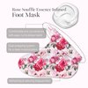 koelf PETITFEE Rose Petal Satin Foot Mask (5pairs) - Intensive Nourishing Socks, Rose Scented Foot Repair Masks with Peptide, Collagen, Shea Butter, Urea for Silky Smooth Feet, Foot Treatment