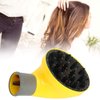 Universal Hair Diffuser Adaptable for Profession Blow Dryer Hair Dryer Diffuser for Curly Wavy Hair Shiny Black, Hair Dryer Attachments (Yellow)