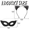 Spooktacular Creations Black Cat Masquerade Mask and Glitter Cat Ears Headband, 2PCS Black Cat Costume Accessories set for kids Adults Halloween Cosplay, Dress Up Party Outfits Props