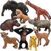 Gemini&Genius Wild Animal Toys for Kids, 9 Pcs Jungle Animal Baby Toy Figures, Toy Gifts for Kids, Wildlife Toys Perfect Cake Toppers for Baby Shower, Soild Plasitc and Well Designed Animal Figurines