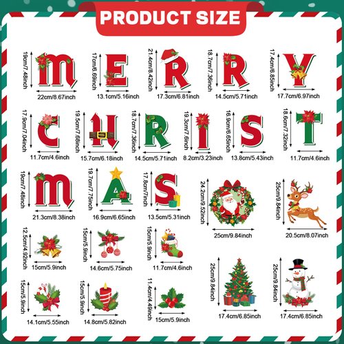 Magnetic Christmas Garage Door Decoration Christmas Garage Door Magnet Xmas Refrigerator Magnets Stickers Christmas Car Magnetic Decals for Xmas Holiday Party Fridge Door Supplies (Merry Christmas)