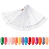 AHIER Nail Swatch Sticks, Swatch Sticks Nail Polish, Fan-shaped False Fake Nail Art Tips Sticks Polish Gel Salon Display Chart Practice Tool (100 Pack)