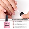 AIMEILI Rubber Base Gel Polish and No Wipe Top Coat Kit Set Soak Off U V LED Clear Gel Nail Polish