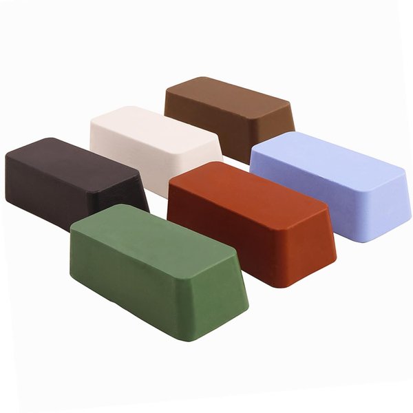 Metal Polishing Buffing Compound Set for Buffing Wheels 24oz 6Pcs (4oz Each) Polish Paste for Aluminum Stainless Steel Jewelry Red Green Black from Course to Fine White Blue Brown Polishing Bar