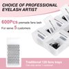 Lash Extension FADLASH 20D Premade Fans Eyelash Extensions 600pcs Pre Made Fans Lash Extensions Premade Lash Fans Volume Lash Extensions D Curl Eyelash Extension Premade Fans (20D-0.07D-14-20mm)