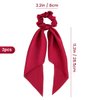 2 Pcs Knotted Bow Satin Hair Scrunchie Hair Scarf with Tail Hair Scrunchies Elastic Hair Scarf Ponytail Holder for Women and Girls (Red)