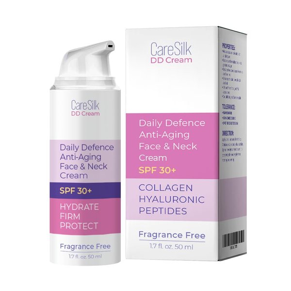 CARESILK Daily Defense Mineral Sunscreen Face Moisturizer With SPF 30 + Hyaluronic Acid, Collagen, Peptides | Sun Screen Face Lotion, Sunblock Face Sunscreen | Reef Safe Sunscreen