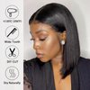 Shesbeauty Bob Wig Human Hair 10 Inch 13x4 Hd Lace Front Wigs 180% Density Short Bob Wig with HD Transparent Lace Frontal Pre Plucked With Baby Hair Free Part Natural Color