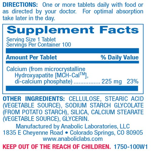 Osatate Calcium Microcrystalline Hydroxyapatite - 100 Bone Strength Calcium Supplement Tablets - Osteo Supplements for Women and Men