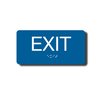 ADA Compliant Exit Sign with Braille (6" x 3" Blue)