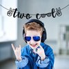 Two Cool Banner, Boy Second Birthday Party, 2nd Birthday Party Decorations, Glitter Black