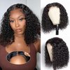 Wear and Go Glueless Wigs Human Hair Pre Plucked Pre Cut Deep Wave Curly Bob Wig Human Hair Glueless 12 Inch 180% Density Short Curly Bob Wigs Upgraded No Glue 4x4 Lace Closure Wig for Black Women