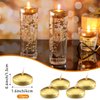 12 Pieces 1.65 Inch Floating Candles for Wedding Centerpiece, Small Unscented Floating Candles Round Tea Lights Candles Metallic Smooth Wax Floating Disc Candles for Dinner Home Decor (Gold)