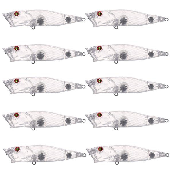FREE FISHER Unpainted Fishing Lures, 25pcs Clear Crankbait Blanks Bodies,Blanks Popper Baits, Plastic Crankbait Blank Lure Baits 90mm/10.8g