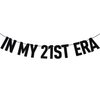 Black Glitter In My 21st Era Banner, Happy 21st Birthday/Cheers to 21 Years/21 Years Loved & Blessed, Funny 21st Birthday Party Decorations Supplies