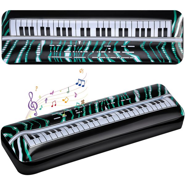 Leyndo 2 Pcs Inflatable Keyboard Piano Rock Star Toys Inflatable Party Props Electric Blow up Keyboard Piano Rock and Roll Party Decorations for Kids 80s 90s Themed Party Carnival Birthday Supplies