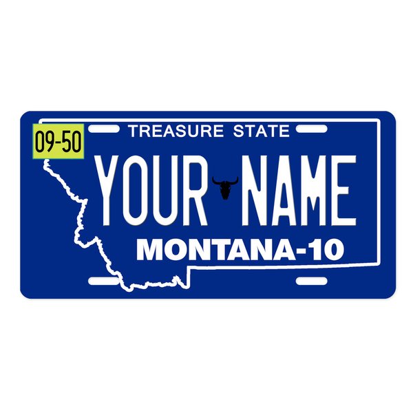 Bleu Reign Personalized License Plate 2016 Montana Car Vehicle, Add Custom Name (6x12in)