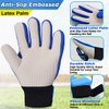 Jalunth Goalkeeper Goalie Soccer Gloves Kids Youth Goal Keeper Field Player Glove Boys Girls Ages 4-6 Years Old Anti-Slip Latex Palm Soft Pu Hand Back Blue Size 5