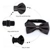 Alizeal Pre-tied Adjustable Bow Tie for Men Formal Solid Tuxedo Bow Tie, Black