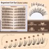 Cat Eye Lash Extension Kit Natural DIY Eyelash Extension Kit Wispy Lash Clusters Kit Individual Lashes with Lash Bond and Seal and Eyelash Clusters Tweezers by TOOCHUNAG