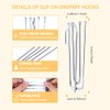 60PCS Stainless Steel Drapery Hook and Pin for Pleated Drapes 4 Prongs Pinch Pleat Clips Traverse Pleater 4 End Curtain Hangers for Window Door Bathroom Curtain