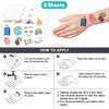 8 Sheets (96PCS) Travel Tattoo Stickers Map Theme Birthday Adventure Awaits Party Decorations Favors Supplies For Kids Gifts Classroom School Prizes Rewards
