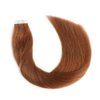 YMEYME Tape in Hair Extensions Human Hair Invisible Reusable Seamless Skin Weft Remy Tape Hair Extensions 20Pcs 50g #30 Auburn 14inch