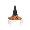 Century Star Kids Witch Hat Girls Lace Halloween Hat for kids Youth Teens Halloween Decorations Party Cosplay 2Pcs Orange & Purple S