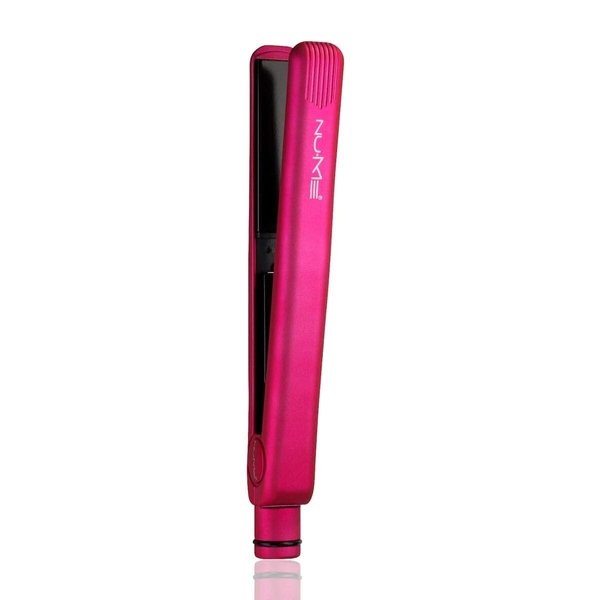 NuMe Fashionista Hair Straightener Flat Iron - Tourmaline Ceramic Plates - Smart Memory Function - Professional Salon Hair Straightening Styling Flat Iron - Programmable Auto Shut Off - Purple