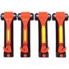 GoDeCho 4 PCS Car Emergency Escape Window Breaker and Seat Belt Cutter Hammer with Light Reflective Tape,Life Saving Survival Kit,Red