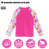 BAOHULU Girl's Two-Piece Long Sleeve Swimsuits UPF50+ Rash Guard Set Kids Bathing Suit S323_HotPink_6A