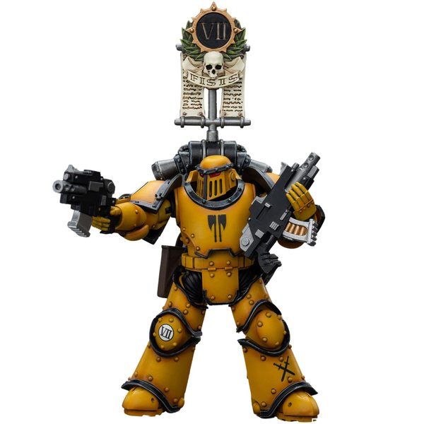 JOYTOY Warhammer 40,000 1/18 Action Figure Imperial Fists Legion MkIII Tactical Squad Legionary with Legion Vexilla Collection Model Christmas Birthday Gifts