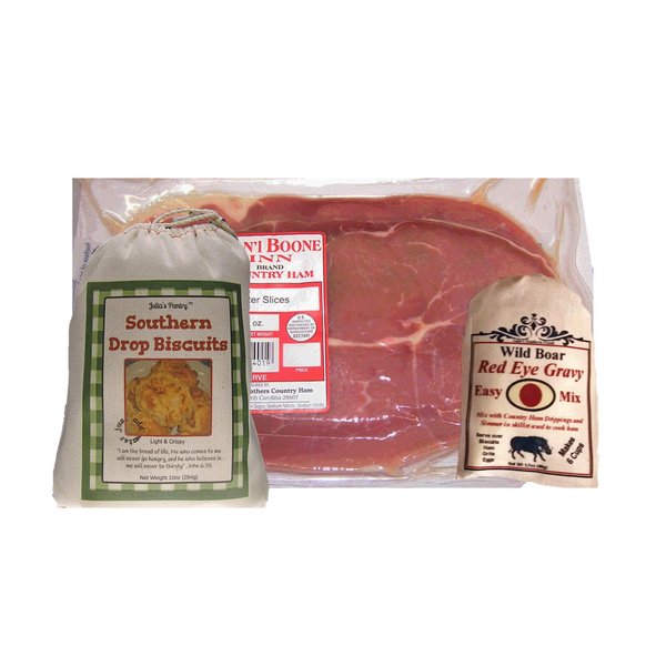 Dan'l Boone Country Ham, 8oz package, Buttermilk Biscuit Mix and Red Eye Gravy